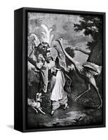 The Featherd Fair in a Fright, 18th Century-John Collet-Framed Stretched Canvas