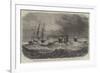 The Federal Ironclad Monadnock Towing a Disabled Gun-Boat in a Storm Off Cape Hatteras-null-Framed Giclee Print
