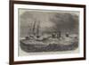 The Federal Ironclad Monadnock Towing a Disabled Gun-Boat in a Storm Off Cape Hatteras-null-Framed Giclee Print