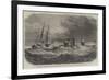 The Federal Ironclad Monadnock Towing a Disabled Gun-Boat in a Storm Off Cape Hatteras-null-Framed Giclee Print