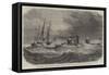 The Federal Ironclad Monadnock Towing a Disabled Gun-Boat in a Storm Off Cape Hatteras-null-Framed Stretched Canvas