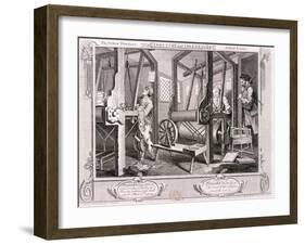 The Fellow Prentices at their Looms, Plate I of Industry and Idleness, 1747-William Hogarth-Framed Giclee Print
