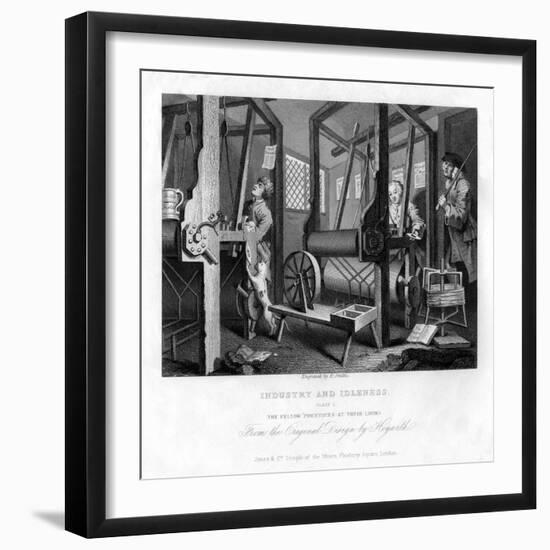 The Fellow Prentices at their Looms, Plate I of Industry and Idleness, 1833-E Smith-Framed Giclee Print