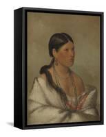 The Female Eagle, Shawano, 1830-George Catlin-Framed Stretched Canvas