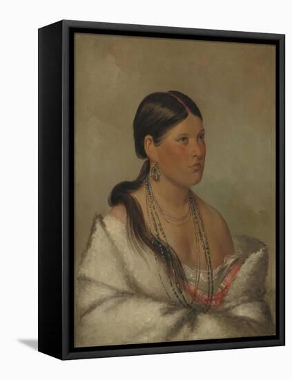 The Female Eagle, Shawano, 1830-George Catlin-Framed Stretched Canvas