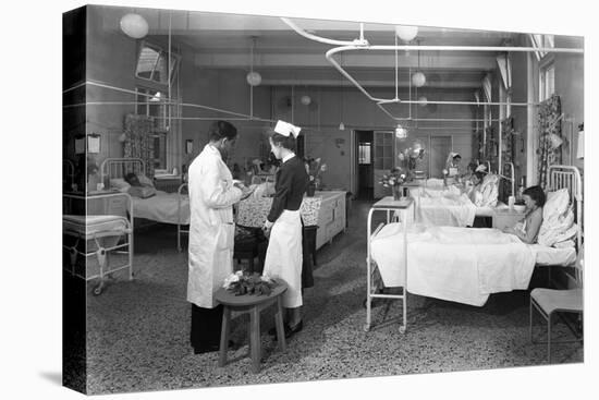 The Female Medical Ward at the Montague Hospital, Mexborough, South Yorkshire, 1959-Michael Walters-Stretched Canvas