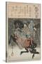 The female samurai warrior Tomoe Gozen with a poem by Emperor Koko, 1845-46-Ando or Utagawa Hiroshige-Stretched Canvas