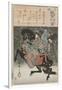 The female samurai warrior Tomoe Gozen with a poem by Emperor Koko, 1845-46-Ando or Utagawa Hiroshige-Framed Giclee Print