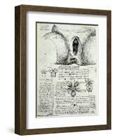 The Female Sexual Organs, Facsimile Copy-Leonardo da Vinci-Framed Giclee Print