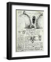 The Female Sexual Organs, Facsimile Copy-Leonardo da Vinci-Framed Premium Giclee Print