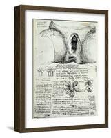 The Female Sexual Organs, Facsimile Copy-Leonardo da Vinci-Framed Giclee Print