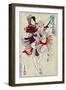 The Female Warrior Hangaku, Japanese Wood-Cut Print-Lantern Press-Framed Art Print