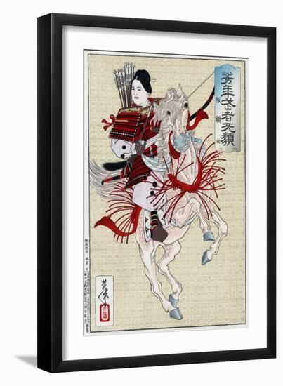 The Female Warrior Hangaku, Japanese Wood-Cut Print-Lantern Press-Framed Art Print