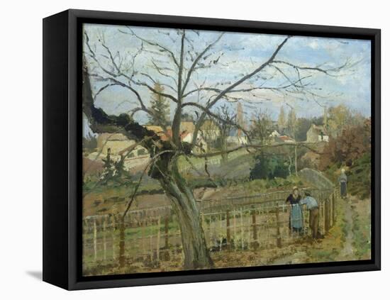 The Fence, 1872-Camille Pissarro-Framed Stretched Canvas