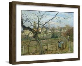 The Fence, 1872-Camille Pissarro-Framed Giclee Print