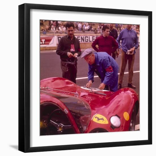 The Ferrari Pit, Le Mans, France, 1965-null-Framed Photographic Print