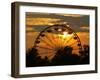The Ferris Wheel at the Ingham County Fair is Silhouetted against the Setting Sun-null-Framed Premium Photographic Print