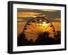 The Ferris Wheel at the Ingham County Fair is Silhouetted against the Setting Sun-null-Framed Premium Photographic Print