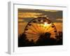 The Ferris Wheel at the Ingham County Fair is Silhouetted against the Setting Sun-null-Framed Premium Photographic Print