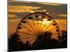 The Ferris Wheel at the Ingham County Fair is Silhouetted against the Setting Sun-null-Mounted Premium Photographic Print