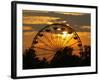 The Ferris Wheel at the Ingham County Fair is Silhouetted against the Setting Sun-null-Framed Photographic Print