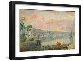 The Ferry at La Bouille-Albert-Charles Lebourg-Framed Giclee Print
