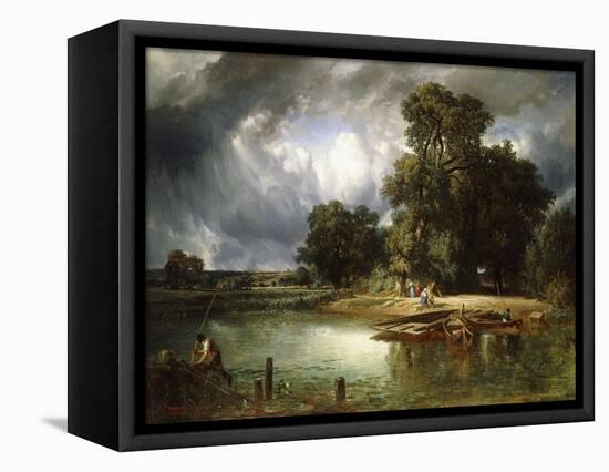 The Ferry Crossing, 1849-Constant-emile Troyon-Framed Stretched Canvas