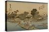 The Ferry from Kawasaki Travel Out to the Other Side, Mount Fuji in the Distance-Utagawa Hiroshige-Stretched Canvas