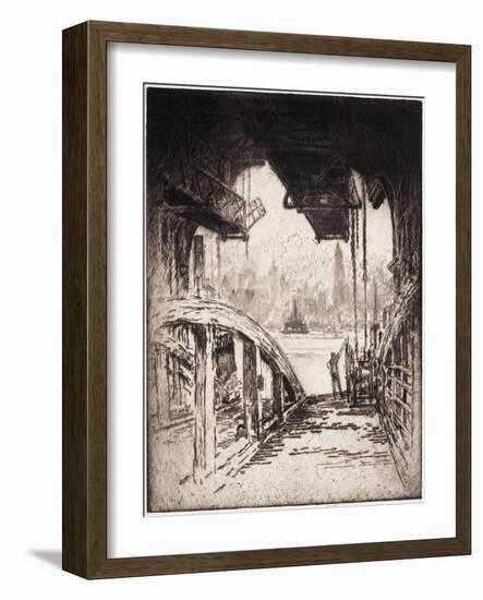 The Ferry House; the Cortland Street Ferry from the Jersey City Side, 1919-Joseph Pennell-Framed Giclee Print