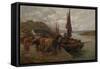 The Ferry (Oil on Canvas)-Charles James Adams-Framed Stretched Canvas