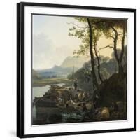 The Ferryboat, C.1657 (Oil on Canvas)-Adam Pynacker-Framed Giclee Print