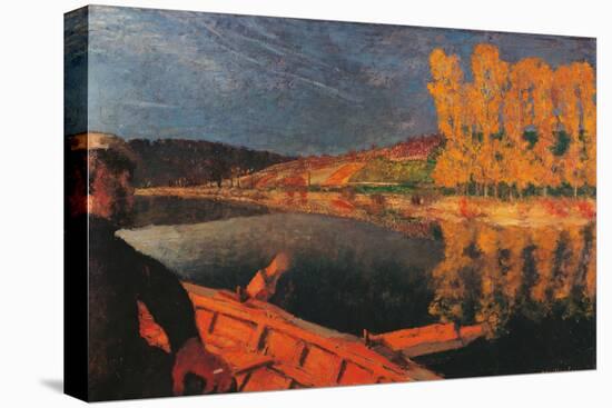 The Ferryman, Cipa Godebski in a Boat on the Yonne-Edouard Vuillard-Stretched Canvas