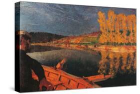 The Ferryman, Cipa Godebski in a Boat on the Yonne-Edouard Vuillard-Stretched Canvas