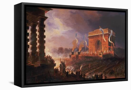 The Festival of Fraternite' (Brotherhood) at Place de l'Etoile on April 20, 1848-Jean-Jacques Champin-Framed Stretched Canvas