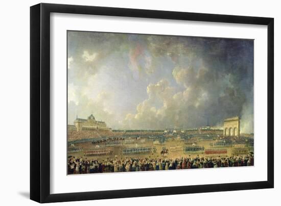 The Festival of the Federation at the Champ De Mars, 14 July 1790-Pierre-Antoine Demachy-Framed Giclee Print