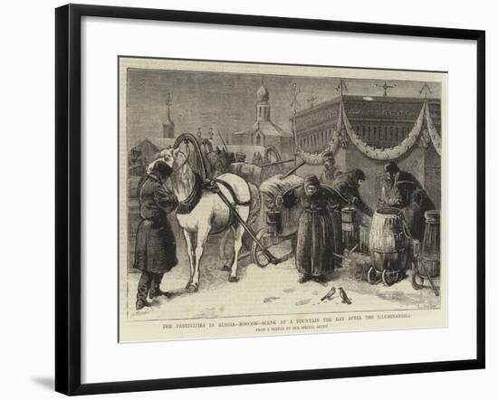 The Festivities in Russia, Moscow, Scene at a Fountain the Day after the Illuminations-Samuel Edmund Waller-Framed Giclee Print