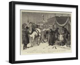 The Festivities in Russia, Moscow, Scene at a Fountain the Day after the Illuminations-Samuel Edmund Waller-Framed Giclee Print
