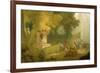 The Fete at Saint-Cloud, Detail of the Puppet Show (Detail)-Jean-Honor? Fragonard-Framed Giclee Print