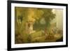 The Fete at Saint-Cloud, Detail of the Puppet Show (Detail)-Jean-Honor? Fragonard-Framed Giclee Print