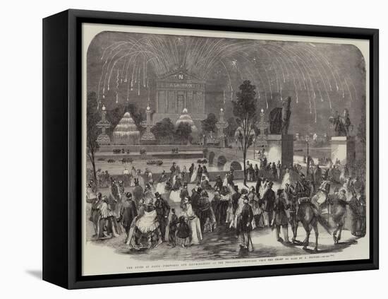 The Fetes at Paris, Fireworks and Illuminations at the Trocadero, Sketched from the Champ De Mars-A Provost-Framed Stretched Canvas