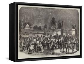 The Fetes at Paris, Fireworks and Illuminations at the Trocadero, Sketched from the Champ De Mars-A Provost-Framed Stretched Canvas
