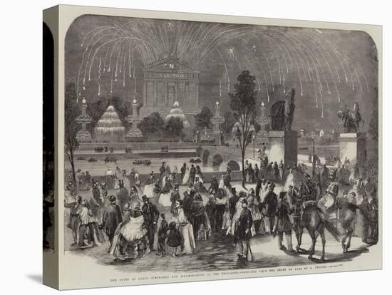 The Fetes at Paris, Fireworks and Illuminations at the Trocadero, Sketched from the Champ De Mars-A Provost-Stretched Canvas