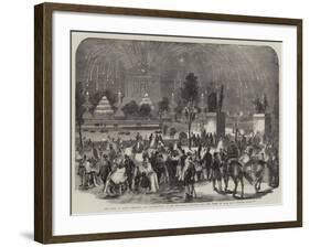 The Fetes at Paris, Fireworks and Illuminations at the Trocadero, Sketched from the Champ De Mars-A Provost-Framed Giclee Print