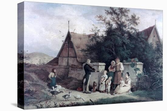The Fiddler of the Village, 1845-Ludwig Richter-Stretched Canvas