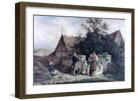 The Fiddler of the Village, 1845-Ludwig Richter-Framed Giclee Print