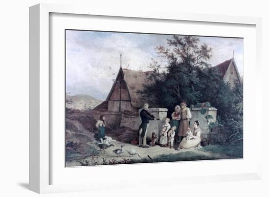 The Fiddler of the Village, 1845-Ludwig Richter-Framed Giclee Print