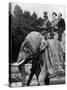 The Field Marshal Georgi Joukov, Soviet Defence Minister in New Delhi in India on an Elephant, 1957-null-Stretched Canvas