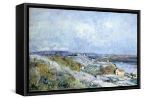 The Fields of D'Herblay in Springtime-Eugène Boudin-Framed Stretched Canvas