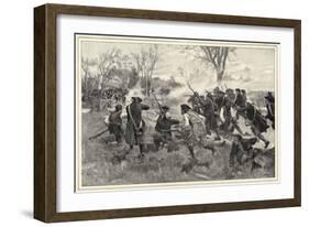 The Fight at Concord Bridge-F.c. Yohn-Framed Art Print