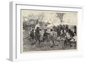 The Fight at Concord Bridge-F.c. Yohn-Framed Art Print